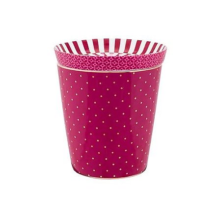 Set com Caneca s/ Alça Dots e Mini Prato Rosa - Mugs & Match