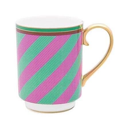Caneca Grande Stripes Rosa/Verde - Pip Chique