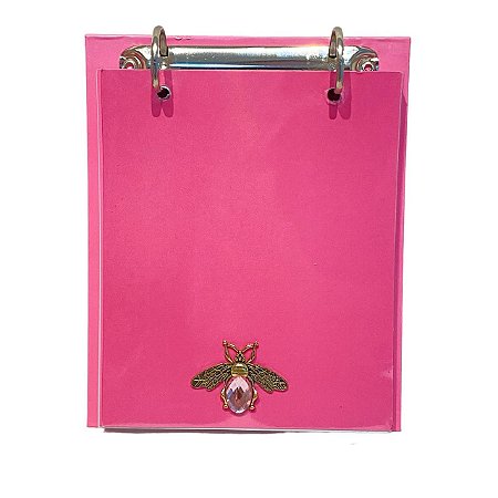 Mini Fichário Rosa Bee