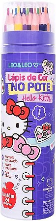 LÁPIS DE COR SEXTAVADO NO POTE (24 CORES) - HELLO KITTY