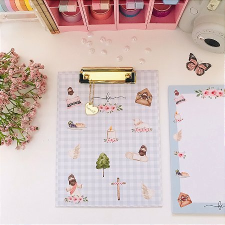 PRANCHETA BUENDIA ESTAMPADA P/ PAPEL A5 MEU DEVOCIONAL