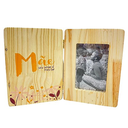 Porta Retrato Sanfonado - Mãe seu Amor é meu lar