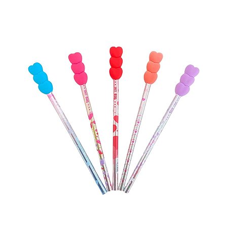 Lápis Love Borracha 3 Corações