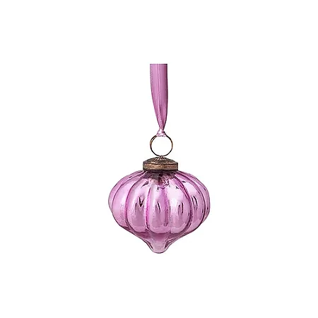 Enfeite de Natal de Vidro Drop Rosa - Christmas Decorations