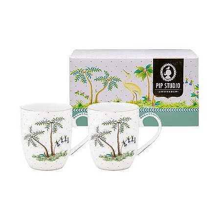 Set/2 Caneca Pequena Dots Branco - Jolie