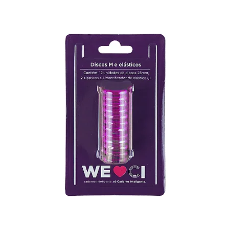 DISCOS + ELÁSTICO ROSA METÁLICO