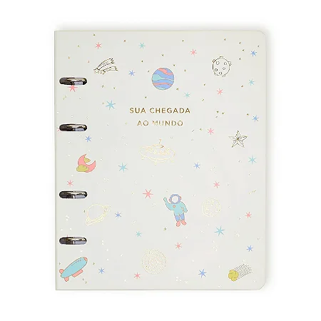 Livro Álbum Argolado Do Bebê 18x24 Off White