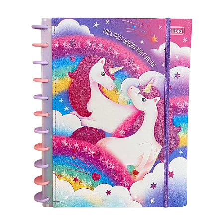 Caderno Tilidisco Unicornio Blink 1 Materia 80 Fls Tilibra