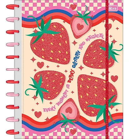 Caderno Tilidisco Inteligente Grande 10 Matérias Be Berry Cor Rosa/vermelho