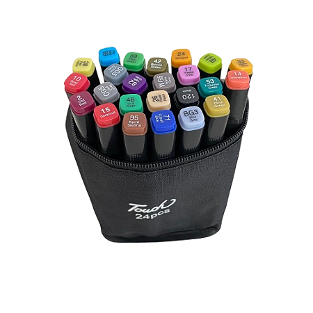 Estojo de Canetas/Marcadores para Colorir (Duas Pontas - 24 pçs)