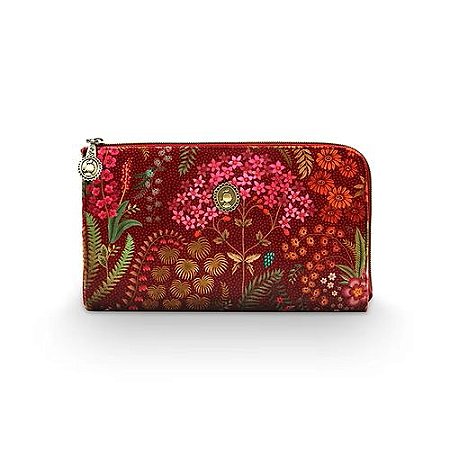 Necessaire Zipper Pouch Querida Veludo Vermelho - Bags Collection