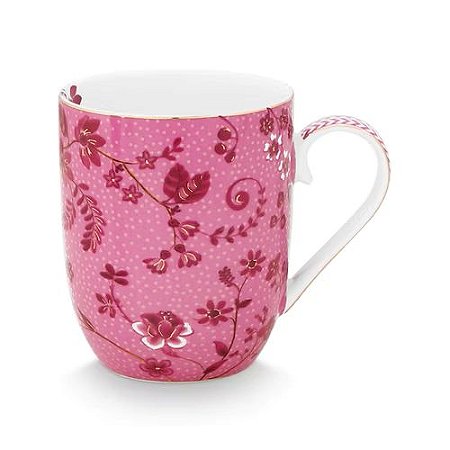 Caneca Pequena Flowers Rosa - Jolie - Pip Studio