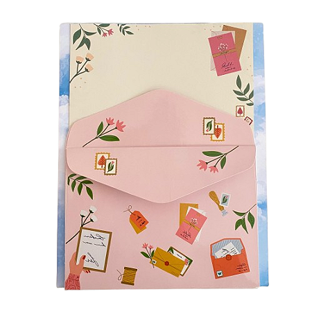 KIT PAPÉIS DE CARTA COM ENVELOPES LA PALOMITA – ENVELOPES VINTAGE