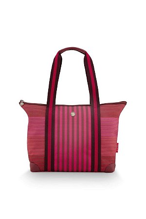 Bolsa Tilda Média Listrada Rosa - Pip Studio
