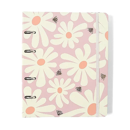 Caderno Criativo Argolado Melissa Pautado 17x24 Pink Bloomy/Cicero