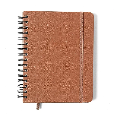 Agenda Planner Wire-o 2026 Clássica Semanal Notas c/ Divisórias A5 Caramelo/Cicero