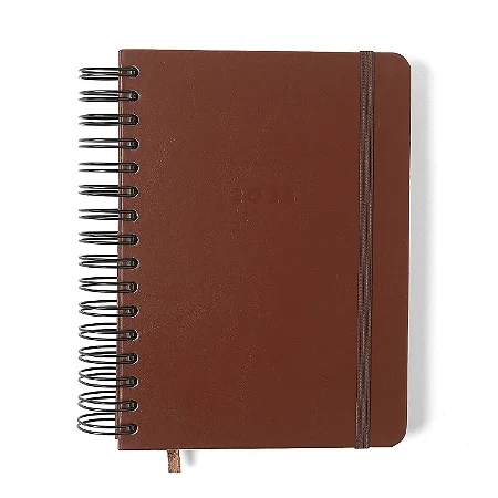 Agenda Planner Wire-o 2026 Clássica Diária A5 Café/Cicero