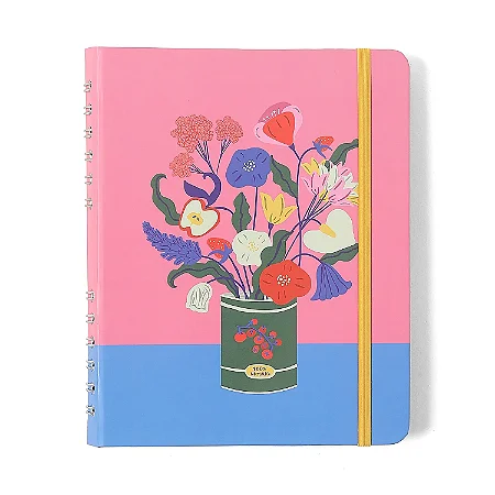 Caderno Organizador Doce Florada Pautado e Pontado A5 Lata/Cicero