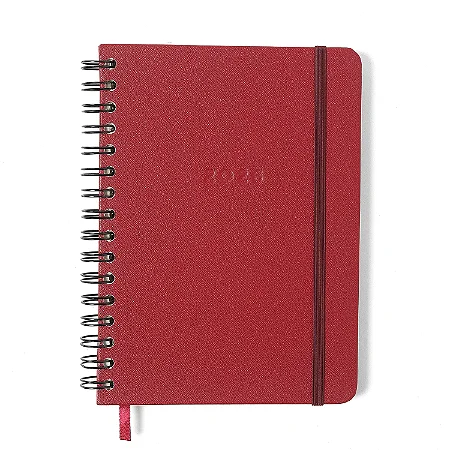 Agenda Planner Wire-o 2026 Clássica Semanal Anotações A5 Vermelho Quente/ Cicero