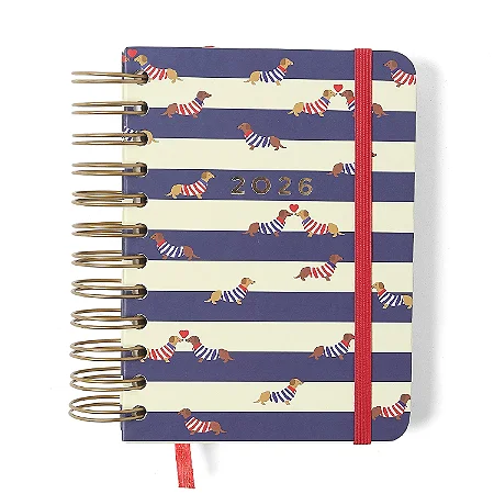 Agenda Planner Wire-o 2026 Praia Diária Cachorros/Cicero