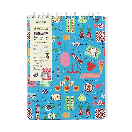 Bloco de Desenho Wire-o Sem Pauta 21x28 Cicero & Fábula Guloseimas