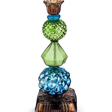 Castiçal de Vidro Bead Azul/Verde 23,5 - Pip Studio