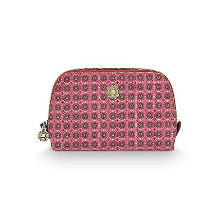 Necessaire Triangle Pequena Clover Rosa