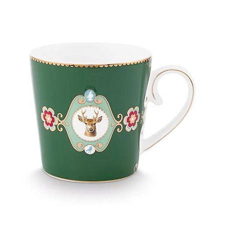 Caneca Grande Medallion Deer Verde Escuro- Pip Studio