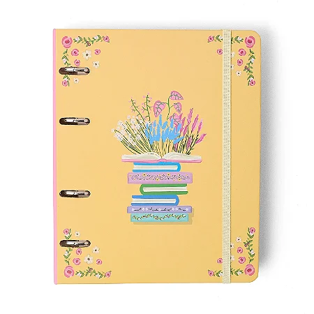 Caderno Criativo Argolado Office Duo Quintal Literário Pautado & Pontado A5 Contos