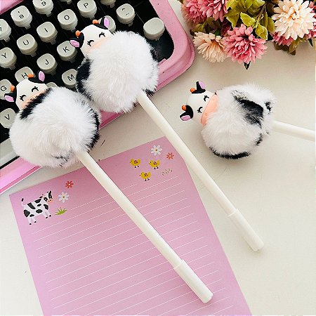 Caneta Luxo Vaquinha Pompom