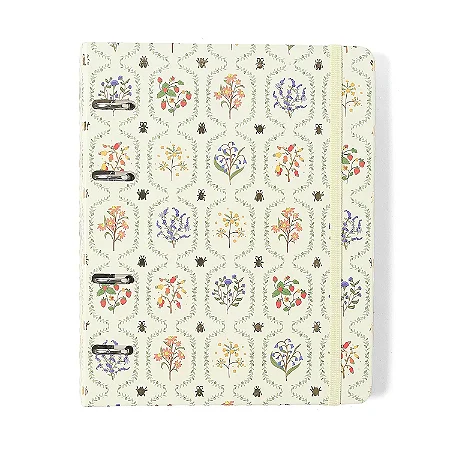 Caderno Criativo Argolado Office Duo Jardim Pautado & Pontado A5 Off White