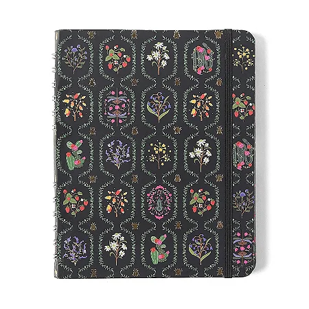 Caderno Organizador Jardim Pautado & Pontado A5 Preto