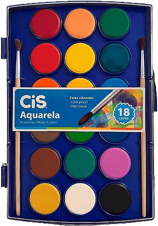 AQUARELA 18 CORES CIS +PINCEL