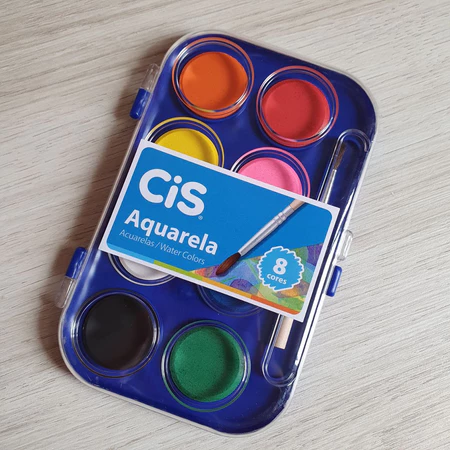 Aquarela 8 Cores Cis com Pincel !