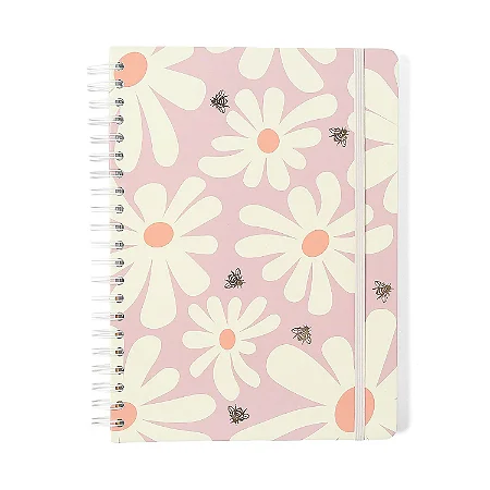 Caderno Espiral Melissa Pautado 20x27,5 Pink Bloomy 10 Matérias 160 fls