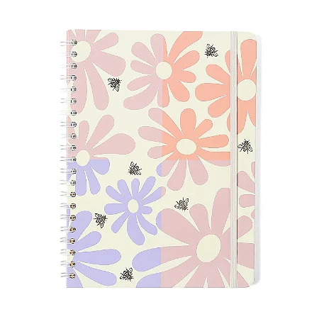 Caderno Espiral Melissa Pautado 20x27,5 Block Bloomy 1 Matéria 80 fls