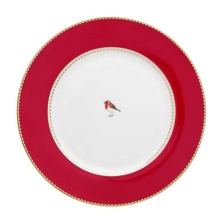 Prato de Jantar Vermelho - Love Birds