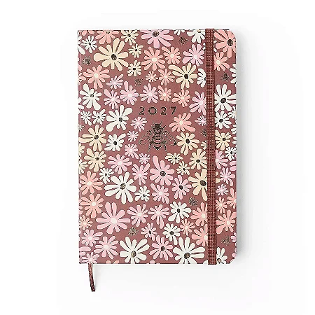 Agenda Planner 2027 Melissa Semanal Anotações 14x21 Mini Bloomy Chocolate