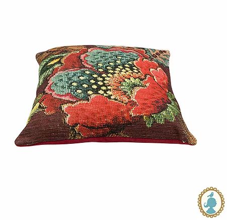 Almofada Poppy Stitch Burgundy  Blushing Birds