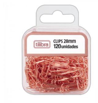 CLIPS 28MM OURO ROSE 120 UNIDADES