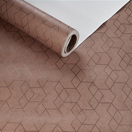 Papel de parede Geométrico Rose Silver