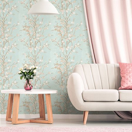 Papel De Parede Importado Vinílico Alto Relevo Floral Rosas