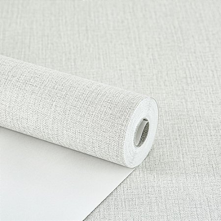 Papel De Parede Linho Texturizado Cinza Vinílico Lavável