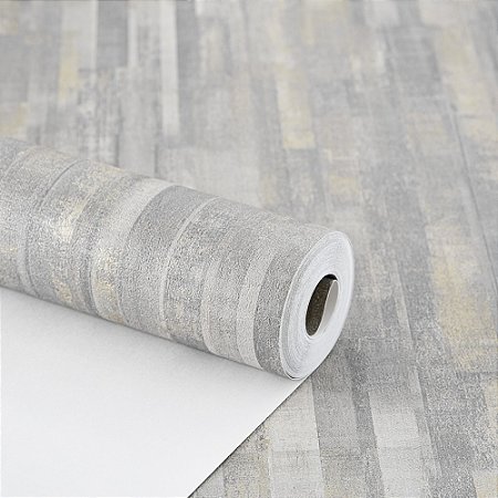 Papel De Parede Listrado Cinza Escuro Texturizado Lavável
