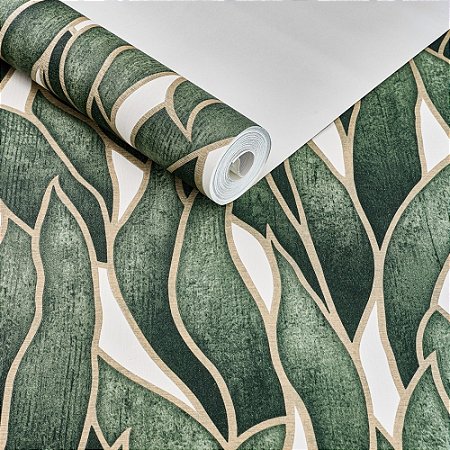 Papel De Parede Importado Lavável Folhagem Espada São Jorge