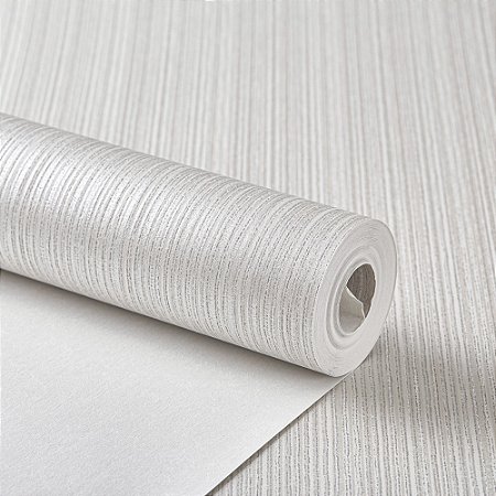 Papel De Parede Importado Listrado Tnt Cinza 0.53x9.50m