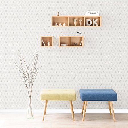 Papel De Parede Importado Tnt Lavável Geometrico Off White