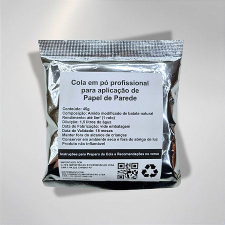 Cola Em Pó Para Aplicação De Papel De Parede (apenas 1 Rolo)