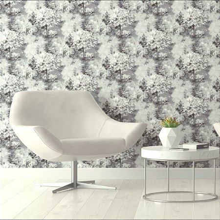 Papel Parede Vinilico Texturizado Off White Arvore Moderna