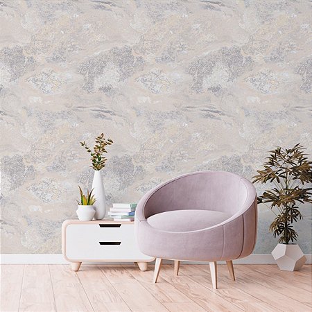 Papel De Parede Vinilico Texturizado Marmorizado Rose 10m